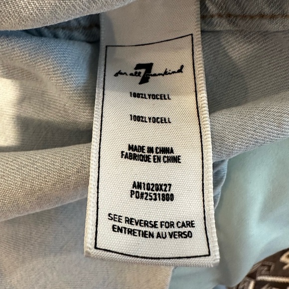 7 for all mankind Women’s Med. Chambray Shirt Button Down Casual Lagenlook Blue. - Picture 11 of 12